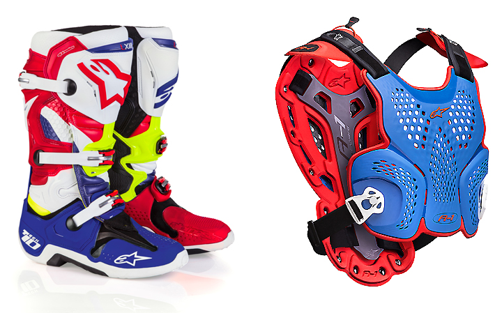 Alpinestars LE 'Nations' Tech 10 boots and LE 'Nations A-1 Roost Guard.
