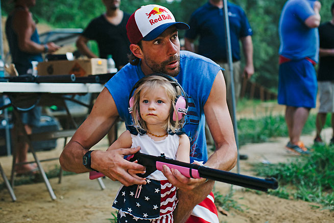 Travis Pastrana, with daughter Addy.